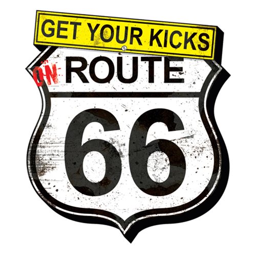 Route 66 Get Your Kicks Grunge Funky Chunky Magnet